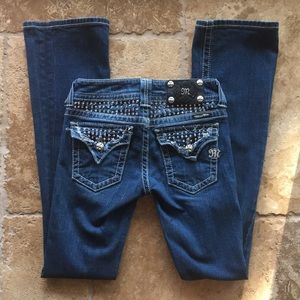 Miss Me Jeans Rhinestone Dark Wash- 25